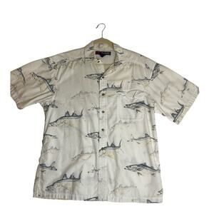 Reel legends performance casual button up fishing short sleeve shirt men’s large